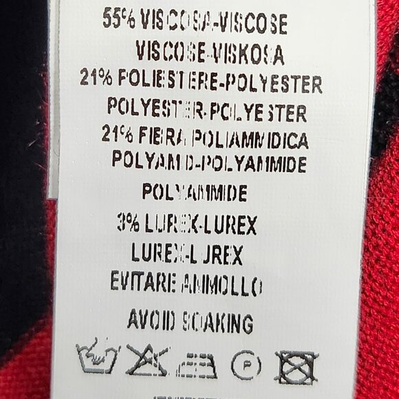 Ecla Women's Black/Red Striped Top W/Zipper Along Back Size 44 & 46 - Picture 5 of 7